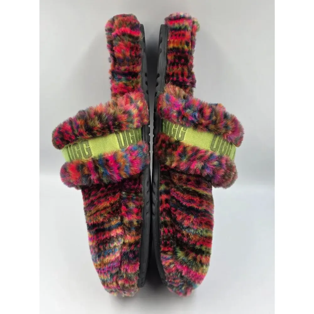 Mens 12 UGG Fluff It Pixelate Faux Shearling Slide/Slipper 1131550